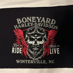 Harley Davidson Motorcycles Boneyard Long Sleeve Graphic Tee Shirt 100% Cotton